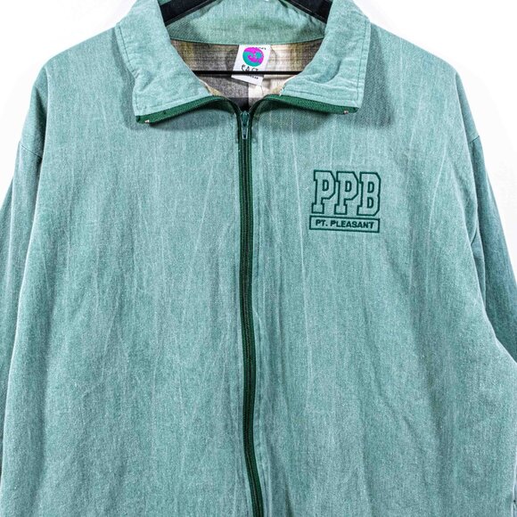 Ocean East Plaid Lined Zip Jacket Small Medium Point Pleasant Beach SunFaded VTG - Picture 3 of 10